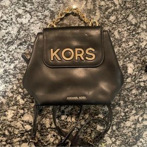 Michael Kors Black Leather Small Backpack
